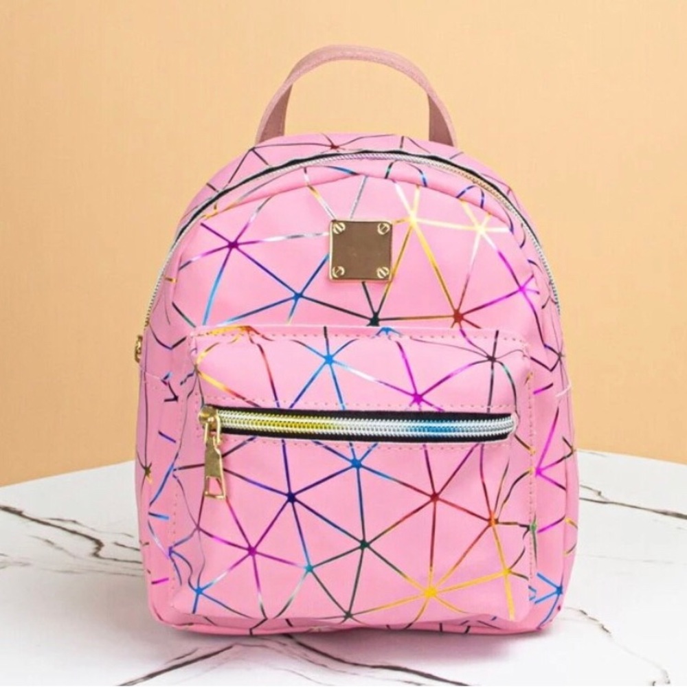 Pocket Front Geometric Pattern Backpack